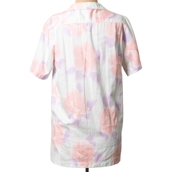 Vintage 80s Floral Print Handmade Button Up Shirt Small Watercolor Artsy Pretty - Picture 4 of 7